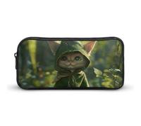 GFLFMXZW Wide Opening Pencil Case Large Capacity Pencil Pouch Cat with Big Eyes Pencil Bag Aesthetic Pen Bag Zipper Cosmetic Bag Portable Coin Pouch for Office Organizer