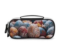 GFLFMXZW Wide Opening Pencil Case Large Capacity Pencil Pouch Happy Easter Pencil Bag Portable Aesthetic Pen Bag Zipper Cosmetic Bag with Handle for Office Organizer