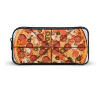 GFLFMXZW Wide Opening Pencil Case Large Capacity Pencil Pouch I Love Pizza Pencil Bag Aesthetic Pen Bag Zipper Cosmetic Bag Portable Coin Pouch for Office Organizer