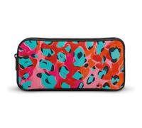 GFLFMXZW Wide Opening Pencil Case Large Capacity Pencil Pouch Leopard Spot Pattern Pencil Bag Aesthetic Pen Bag Zipper Cosmetic Bag Portable Coin Pouch for Office Organizer