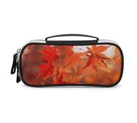 GFLFMXZW Wide Opening Pencil Case Large Capacity Pencil Pouch Maple Leaves in The Sun Pencil Bag Portable Aesthetic Pen Bag Zipper Cosmetic Bag with Handle for Office Organizer