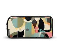 GFLFMXZW Wide Opening Pencil Case Large Capacity Pencil Pouch Mid-Century Modern Art Cat Pencil Bag Aesthetic Pen Bag Zipper Cosmetic Bag Portable Coin Pouch for Office Organizer