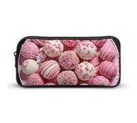 GFLFMXZW Wide Opening Pencil Case Large Capacity Pencil Pouch Peach Candy Platter Pencil Bag Aesthetic Pen Bag Zipper Cosmetic Bag Portable Coin Pouch for Office Organizer
