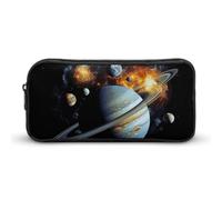 GFLFMXZW Wide Opening Pencil Case Large Capacity Pencil Pouch Planet Jupiter Pencil Bag Aesthetic Pen Bag Zipper Cosmetic Bag Portable Coin Pouch for Office Organizer