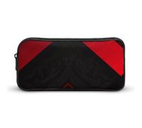 GFLFMXZW Wide Opening Pencil Case Large Capacity Pencil Pouch Red Black Pencil Bag Aesthetic Pen Bag Zipper Cosmetic Bag Portable Coin Pouch for Office Organizer