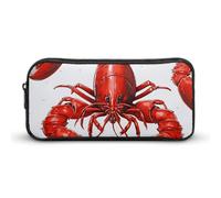GFLFMXZW Wide Opening Pencil Case Large Capacity Pencil Pouch Red Lobster Print Pencil Bag Aesthetic Pen Bag Zipper Cosmetic Bag Portable Coin Pouch for Office Organizer