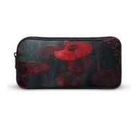 GFLFMXZW Wide Opening Pencil Case Large Capacity Pencil Pouch Red Style Umbrella Pencil Bag Aesthetic Pen Bag Zipper Cosmetic Bag Portable Coin Pouch for Office Organizer