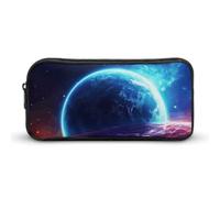 GFLFMXZW Wide Opening Pencil Case Large Capacity Pencil Pouch Star Planet Pencil Bag Aesthetic Pen Bag Zipper Cosmetic Bag Portable Coin Pouch for Office Organizer