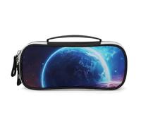 GFLFMXZW Wide Opening Pencil Case Large Capacity Pencil Pouch Star Planet Pencil Bag Portable Aesthetic Pen Bag Zipper Cosmetic Bag with Handle for Office Organizer