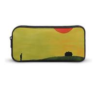 GFLFMXZW Wide Opening Pencil Case Large Capacity Pencil Pouch Sun on Grass Pencil Bag Aesthetic Pen Bag Zipper Cosmetic Bag Portable Coin Pouch for Office Organizer