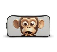 GFLFMXZW Wide Opening Pencil Case Large Capacity Pencil Pouch The Silent Monkey Pencil Bag Aesthetic Pen Bag Zipper Cosmetic Bag Portable Coin Pouch for Office Organizer