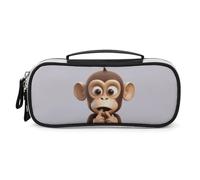 GFLFMXZW Wide Opening Pencil Case Large Capacity Pencil Pouch The Silent Monkey Pencil Bag Portable Aesthetic Pen Bag Zipper Cosmetic Bag with Handle for Office Organizer