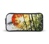 GFLFMXZW Wide Opening Pencil Case Large Capacity Pencil Pouch Trees Sun Pencil Bag Aesthetic Pen Bag Zipper Cosmetic Bag Portable Coin Pouch for Office Organizer