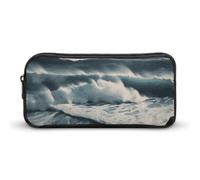 GFLFMXZW Wide Opening Pencil Case Large Capacity Pencil Pouch Wild Seas Pencil Bag Aesthetic Pen Bag Zipper Cosmetic Bag Portable Coin Pouch for Office Organizer