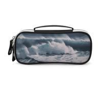 GFLFMXZW Wide Opening Pencil Case Large Capacity Pencil Pouch Wild Seas Pencil Bag Portable Aesthetic Pen Bag Zipper Cosmetic Bag with Handle for Office Organizer
