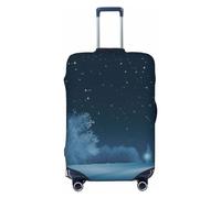 GFLFMXZW Winter Wonderland Luggage Cover Stylish Suitcase Covers Washable Stretch Suitcase Protector Anti-Scratch Travel Baggage Covers for 18-31 inch Luggage, Black, L