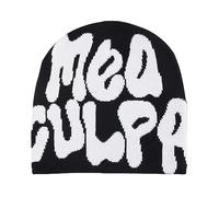 GFLPO MEA Culpa Beanie Y2k Beanie Women Beanie Y2k Hat Graphic Beanie Winter Hat Knit Skull Cap Warm Knitted Cap Y2k Accessories (Black), Black, One Size