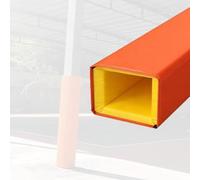 GFLPSQIA Grey Square Waterproof Basketball Pole Pad, Thick Impact-resistant Post Pad, Exterior Wrap-Around Foam Padding Square For Summer Camps/Tournament Venues(B- orange,L W 22 x 22 cm/H 150 cm)