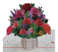 GFM® 3D Pop Up Greeting Card A Bouquet of Flowers - Perfect For Birthday, Valentine's, Mother's day, Anniversary, Wedding (CARD-A1)(Carnations) (CARD-3D-G12)
