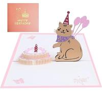GFM® 3D Pop Up Greeting Card For Birthday (CARD-A1) (Happy Birthday with Cat) (Card-3D-HB-CT-PGLB)