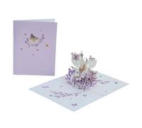 GFM® 3D Pop Up Greeting Card For Birthday, Valentine's, Mother's day, Anniversary, Wedding (CARD-A1) (G1-Butterfly Lilac) (Card-3D-G1-BF-Li)