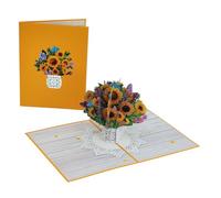 GFM® 3D Pop Up Greeting Card For Birthday, Valentine's, Mother's day, Anniversary, Wedding etc (CARD-A1) (G7-Sunflower Bouquet)