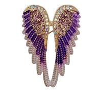 GFM® Angel Wings Brooch with Sparkly Rhinestones - Christmas, Birthday, Mother's Day, Valentine's Day, Party, Wedding Anniversary (BRCH-AW-01-Li)