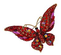 GFM® Butterfly Crystal and Rhinestones Brooch - Christmas, Mother's day, Birthday, Valentines Day (Red)(BRCH-BF-LGCRYS-VLL)