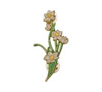 GFM® Daffodil Floral Enamel Nature Inspired Brooch Pin Badge - Welsh Wales Flower (Daffodil-0255)(BRCH-DAF-0255-PLA)