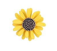 GFM® Daisy Flower Brooch - Christmas, Mother's day, Birthday, Valentines Day (Yellow Copper) (BRCH-XD9153-ENM-DSY-A-PLACP)
