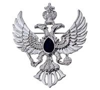 GFM® Double Headed Eagle Brooch Pin for Men - Vintage Retro Style Emblem Pin Badge, Bold Statement Jewellery Gift for Jacket, Coat or Shirt (BRCH-DH-Eagle-NL)