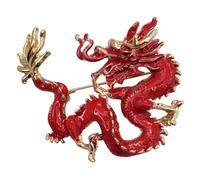 GFM® Dragon Brooch Pin for Men & Women - Mythical Fantasy Pin Badge, Bold Statement Jewellery Accessory - Gift Idea (BRCH-Dragon-105-Red)
