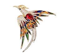 GFM® Exotic Phoenix Brooch - Christmas, Birthday, Valentine Day, Mother's Day - (BRCH-PNX-A-MTLCLR)