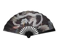 GFM® Extra Large Double Sided Wooden Folding Fan Wall Hanging Decoration, Dance Performance, Home Decoration Ornament (Good Fortune Dragon)(FAN-F500-03)
