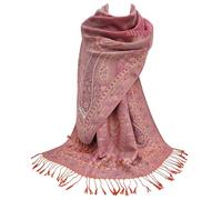 GFM® Floral Paisley Mosaic Pattern Pashmina Style Scarf - S13-Light Pink - (Pash-S13-HLGLB)