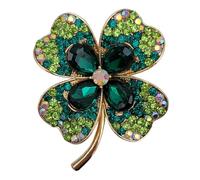 GFM® Four Leaf Clover Dimantes Enamel Brooch (BRCH-Clover-110)
