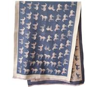 GFM® Horses Print Cashmere Feeling Pashmina Shawl for Autumn Winter (HSSHL-BB) (Denim Blue)(HSSHL-386-DNM)