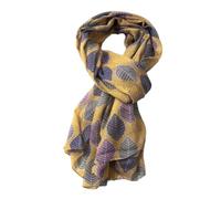 GFM® Leaves Print Summer Scarf -LL-11-Leaves-Mustard-(FLD)(PSCF-FP-LL-1111-MTD)