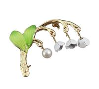 GFM® Lily Of The Valley Faux Pearls Brooch - Christmas, Valentine's Day, Birthday, Mother's Day (BRCH-LOTV-006)