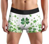 GFM® Mens Underwear Boxers - Clover Shamrock Pattern - Irish Ireland National Symbol (UJ-CLVR) (UK, M, K022-Shamrock)(UW-CLVR-K022-ASN-M)