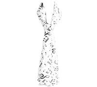 GFM® Music Notes Print Summer Scarf - Medium Size Scarf - Light Chiffon - White - (MU-CHIFF-SFD)