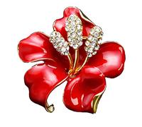 GFM® Orchid Lily Flower Brooch - Birthday Valentine's Day, Mothers day, Poppy Day, Remembrance Day, Christmas - Red - (EXC)(Brch-PPY-ORC-LL)