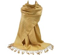 GFM® Pashmina Style in Floral Paisley Pattern Scarf - Yellow Gold - (Z-47)(P093-SNSN)