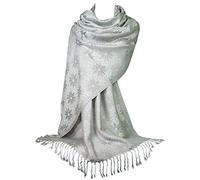 GFM® Pashmina Style Scarf Shawl (FLD)(Pash-9325-CH-Silver)