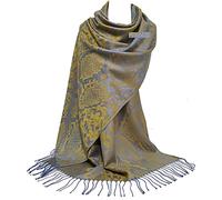 GFM Pashmina Style Scarf Shawl - Snake skin-Brown Grey (FRL5)(FLD-9328-SNKEKBH)