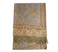 GFM® Pashmina Style Soft Scarf in Paisley Floral Designs (Pash-023) (Grey Brown)