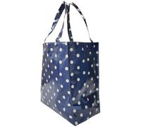 GFM® Polka Dot PVC Re-usable Shopper Lunch or Picnic Bag - Blue - (OC-MG-Polka-GHNL)
