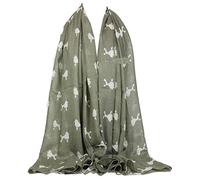 GFM® Poodle Dogs Print Scarf - Khaki Green - (FLD)(PDL-74-KHHR)