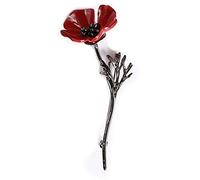 GFM® Poppy Brooch - Poppy Day, Remembrance Day -Gun Metal-(DRV)(Brch-PPY-89-BH)