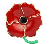GFM® Poppy Flower Brooch for Remembrance Day (BRCH-PPY-79-VLL)